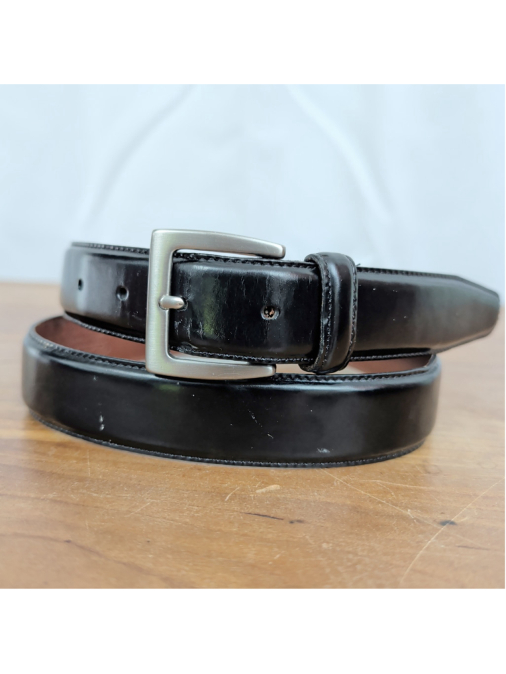 Coach 5936 Black Glossy Leather Belt Size 36